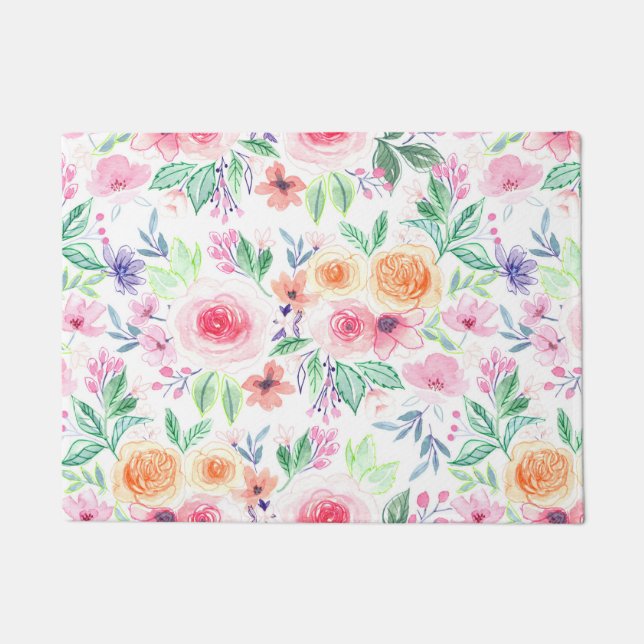 Tapete Flores e folhas aquícolas (Frente)