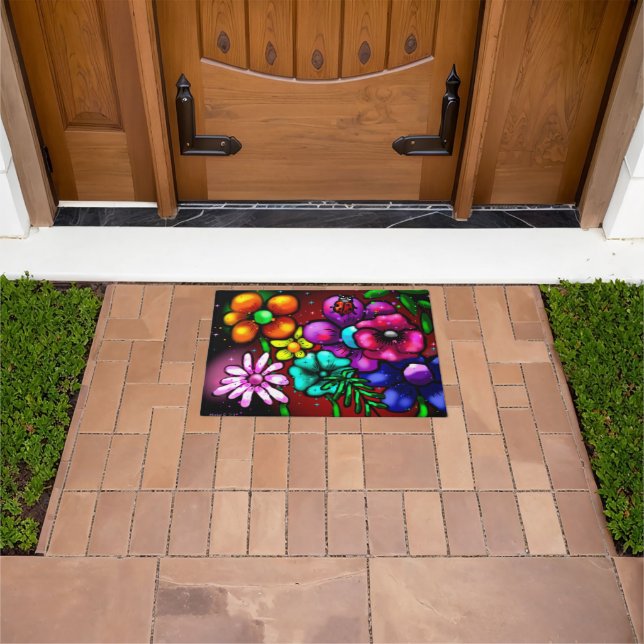 Tapete Flores Florais Estilo Grafite Whimsical Ladybug (Ar livre)