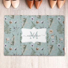 Tapete Flores Monogramas e Folhas de Fern