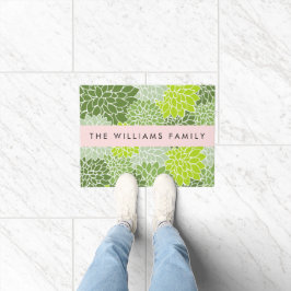 Tapete Flores Verdes Dahlia, Padrão Floral, Seu Nome