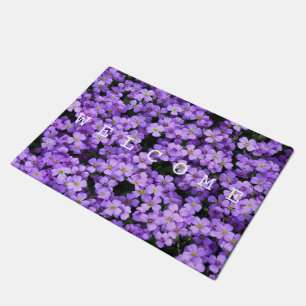 Tapete Flores Violetas - Bem-vindo