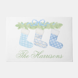 Tapete Florestas de Natal Azul e Branco