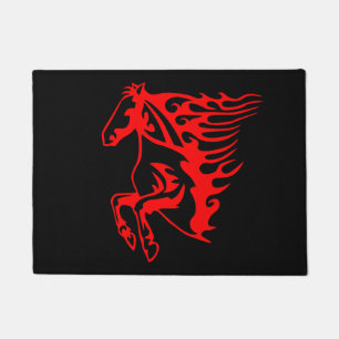 Tapete Fogo Chato Vermelho Bronco Mustang Cavalo Selvagem