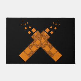 Tapete Fogo Gótico Ritual do Culto Cruzado Laranja Negro