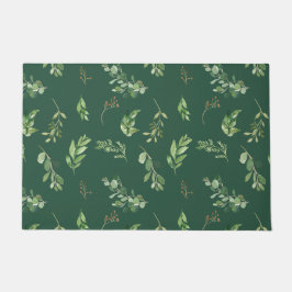 Tapete Folhagem Verde Festiva de inverno Verde Botânico