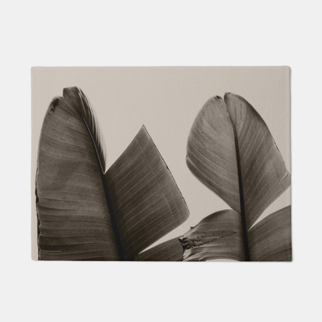 Tapete Folhas de árvores de banana na Sepia (Frente)