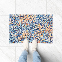 Folhas de Azul Pastel e Pêssego