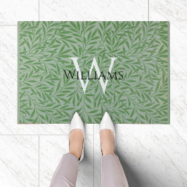 Tapete Folhas de Monograma William Morris Folhas Verdes A