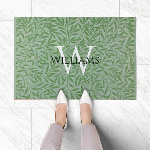Tapete Folhas de Monograma William Morris Folhas Verdes A