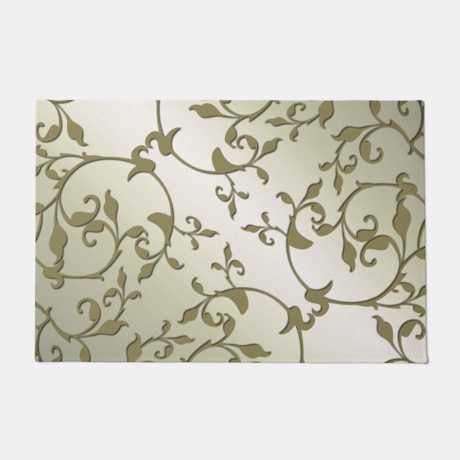 Tapete Folhas rolando em Oliva (Frente)