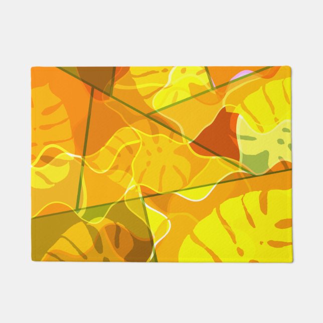TAPETE FOLHAS TROPICAIS ABSTRATAS (Frente)
