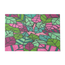 Folhas tropicais cor-de-rosa e verde