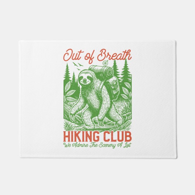 Tapete Fora de Breath Funny Sloth Hiking Club (Frente)