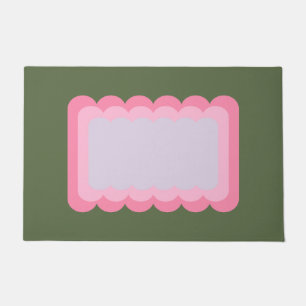 Tapete Forma Acesa Retroativa Verde E Rosa