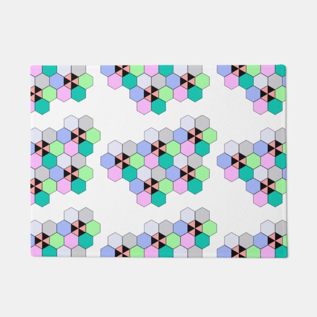 TAPETE FORMAS COLORIDAS DE HEXAGON (Frente)