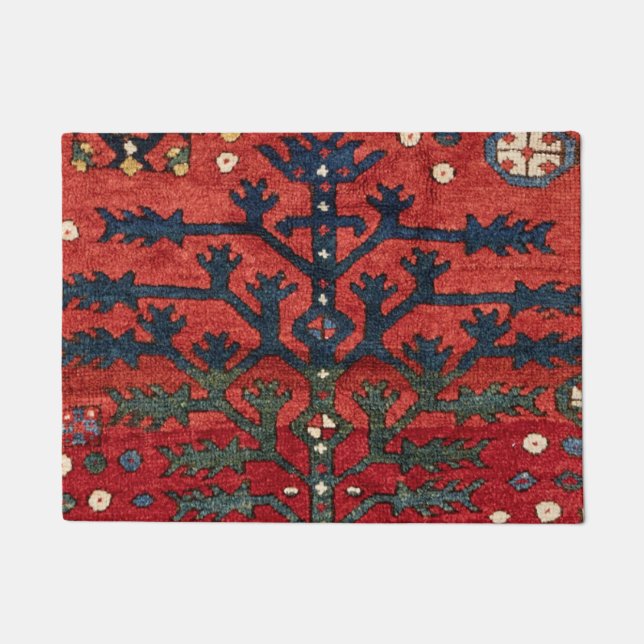 Tapete Formas Geométricas Vermelhas Brilhantes Persa III  (Frente)