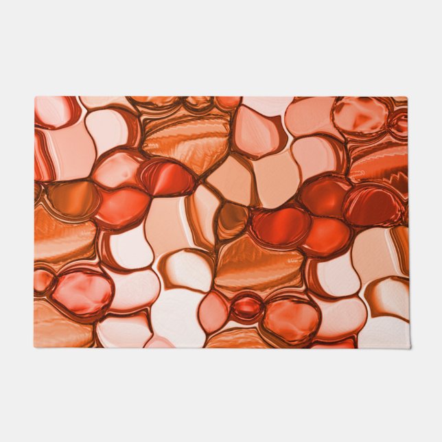 Tapete Formas irregulares como sementes, tons de coral e  (Frente)