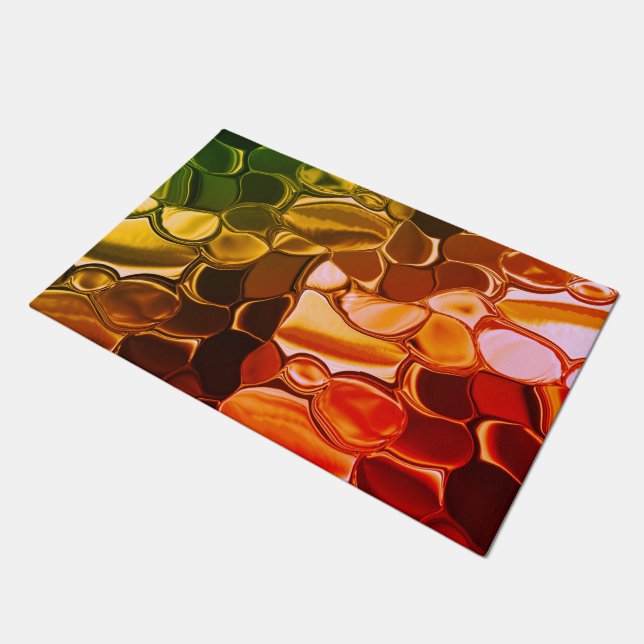 Tapete Formas redondas que migram de vermelho para esverd (Inclinado)