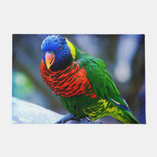 Tapete Foto moderna de close-up de pássaro verde-vermelho