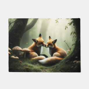 Tapete Fox Cuddle in Misty Forest