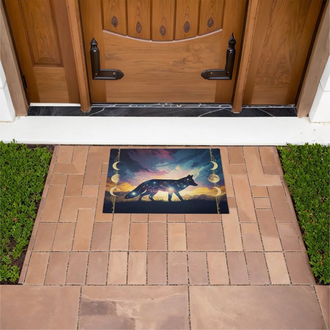 Tapete Fox Night Sky Doormat - Estrelas, Lua Frame, Sunse (Ar livre)