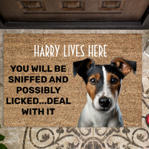 Tapete Fox Terrier personalizou uma porta engraçada