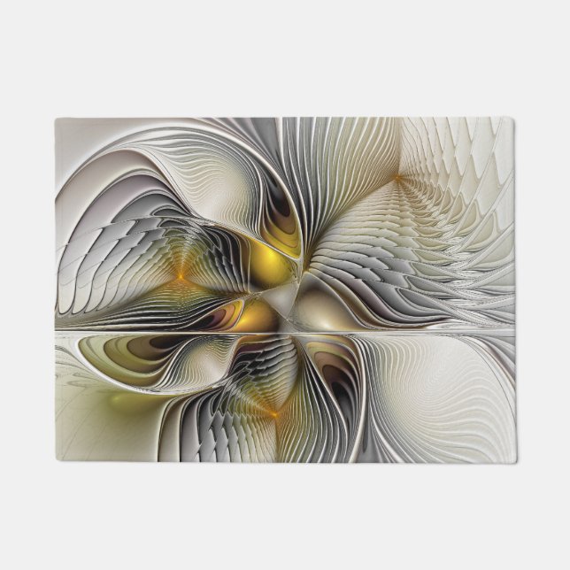 Tapete Fractal Abstrato 3D De Illusão Óptica Com Profundi (Frente)