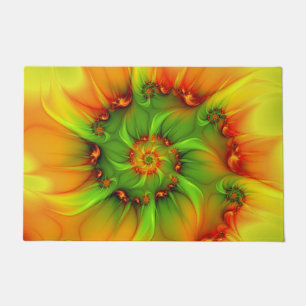 Tapete Fractal cor-de-laranja verde de Verão quente