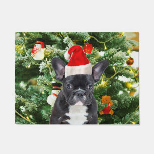Tapete Francês Bulldog Ornamento de Árvore de Natal Snowm