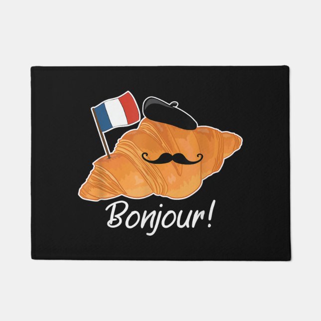 Tapete Francês Croissant Lover França Bandeira Francófilo (Frente)