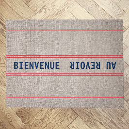 Tapete Franco Azul Bienvenue Au Revoir e Vermelho Strike