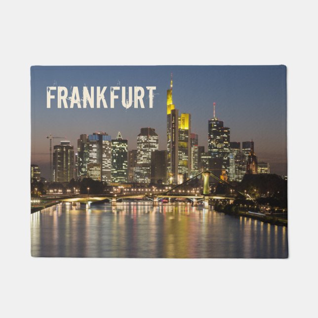 Tapete Frankfurt Skyline Alemanha Presente Vintage Souven (Frente)