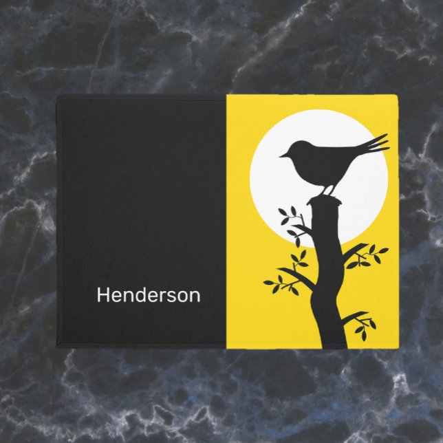 Tapete Frasco de Silouhette de Pássaro Amarelo bonito (Criador carregado)