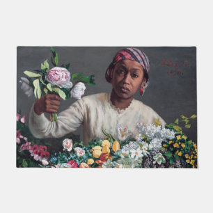 Tapete Frederic Bazille - Jovem Mulher com Peonias