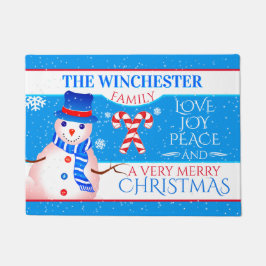 Tapete FUN Snowman em Blue Hat and Scarf | Natal