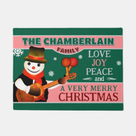 Tapete FUN Snowman em Chapéu e Escada | Natal VERDE