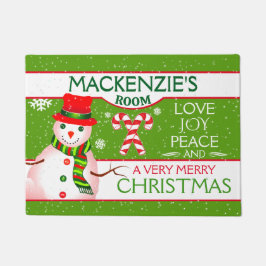 Tapete FUN Snowman for CHILD'S ROOM | GREEN Christmas