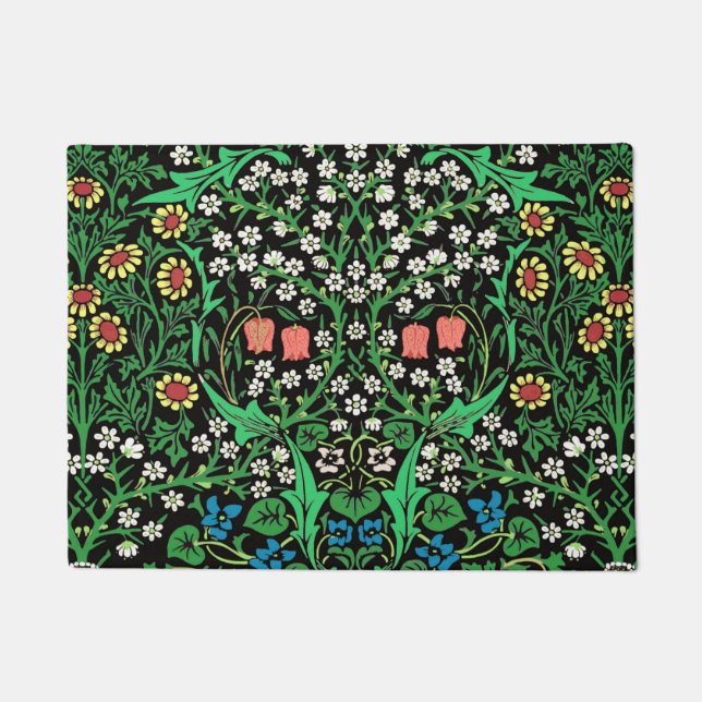 Tapete Fundo floral de William Morris, preto Jacobean (Frente)