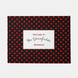 Tapete Fundo Preto Vermelho Bolinhas Personalizado