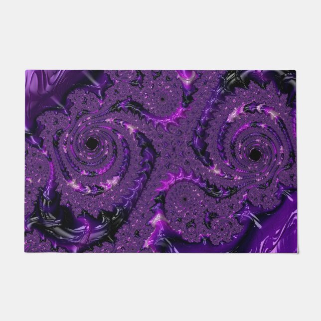 Tapete Funky Bold Boho Roxo Abstrato Digital Fractal (Frente)