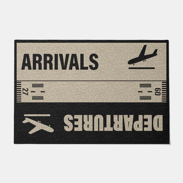 Tapete Funny Arrivals And Departures Doormat,Plane Mat (Frente)