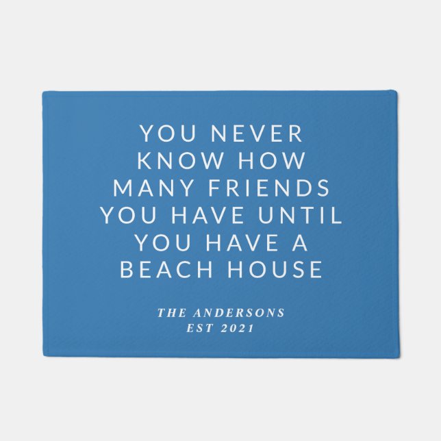 Tapete Funny Beach House Cote Blue Personated Doormat (Frente)
