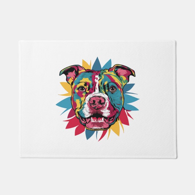 Tapete funny colorful dog pitbull (Frente)