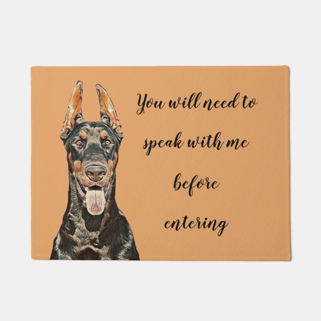 Tapete Funny Doberman Pinscher Doormat (Frente)