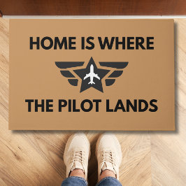 Tapete Funny Home Is Where The Pilot Lands Plane Welcome 