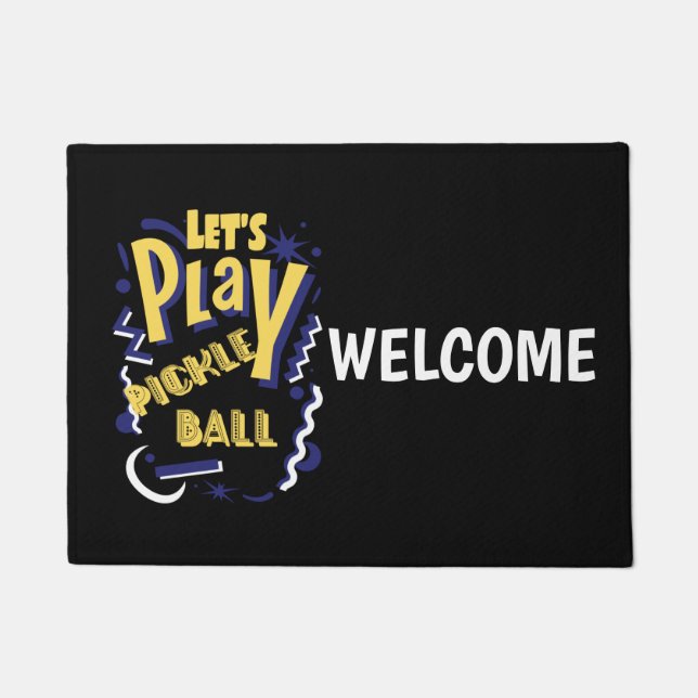 Tapete Funny Let's Play Pickleball Party Design (Frente)