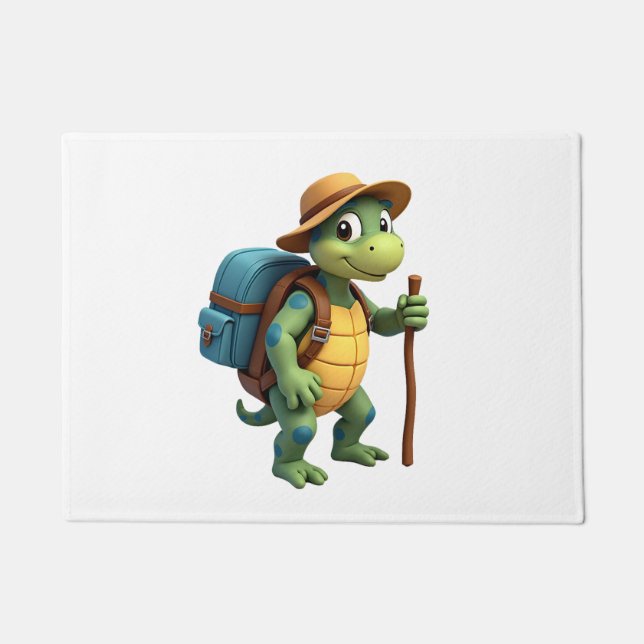 Tapete Funny Turtle Hiking Graphic Camping Lover Adventur (Frente)
