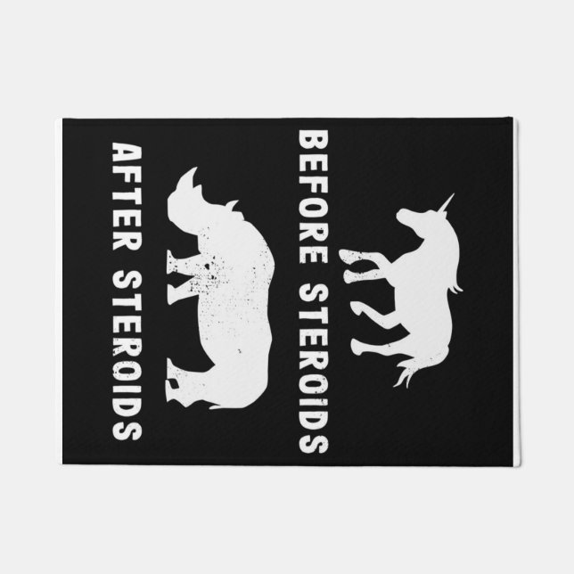 Tapete Funny Unicorn Rhino Antes De Esteroides Após Ester (Frente)