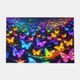 Tapete Fussmatte Schmetterlingsmotiv Neonfarben