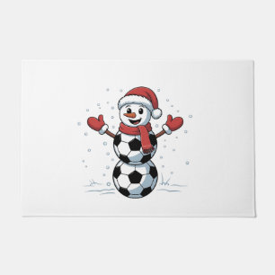 Tapete Futebol de Boneco de Neve Natal Papai Noel Beisebo